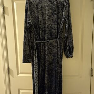 G by Giuliana Long Sleeve Velvet Dress - Bluish Gray Color